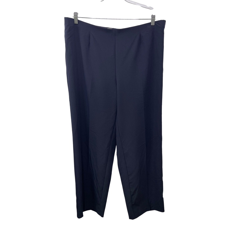 Coldwater Creek Classic Holly Pant Navy Blue Straight Leg W18 NEW Old Money